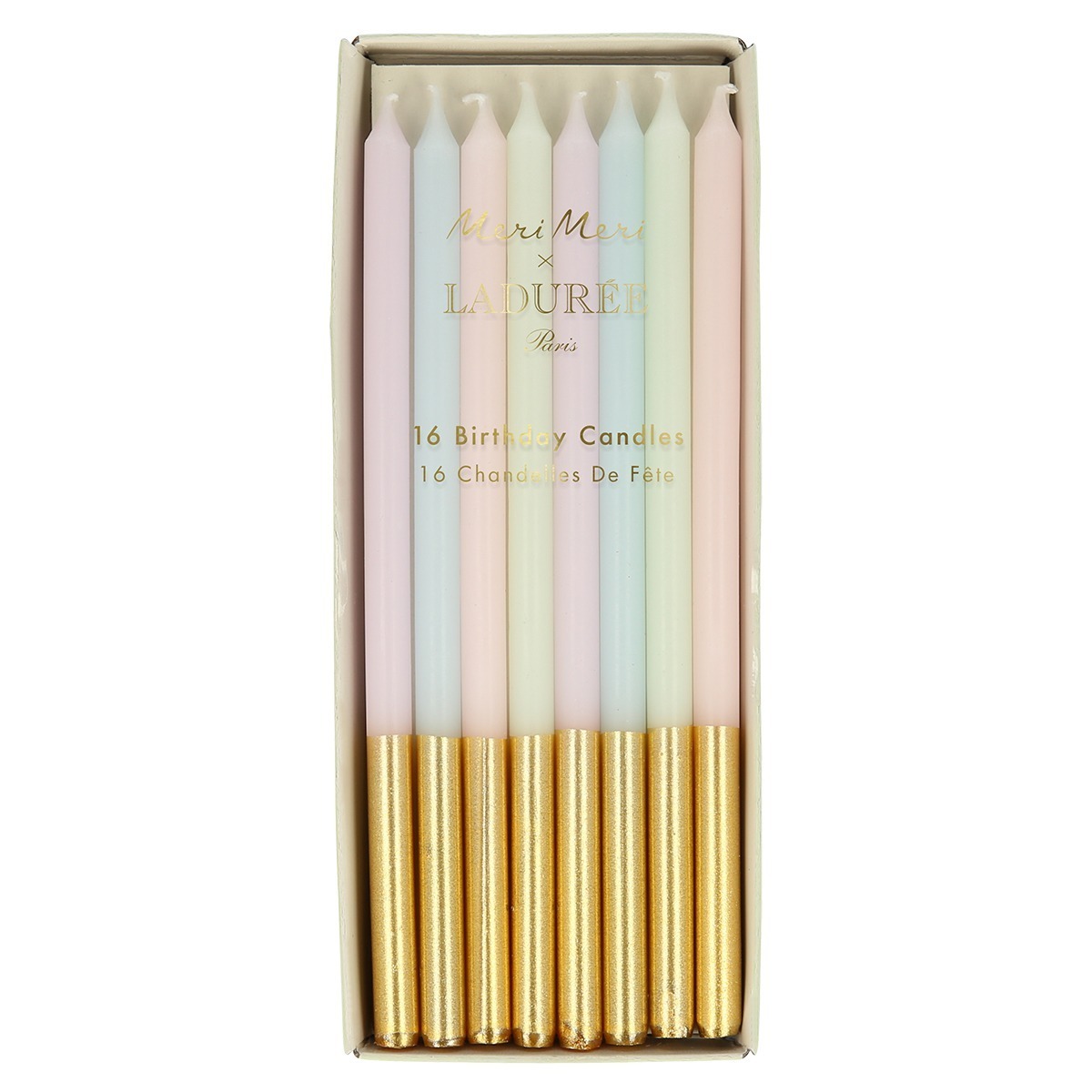 Потопени в злато парти свещи - Meri Meri - Laduree Paris -16 бр