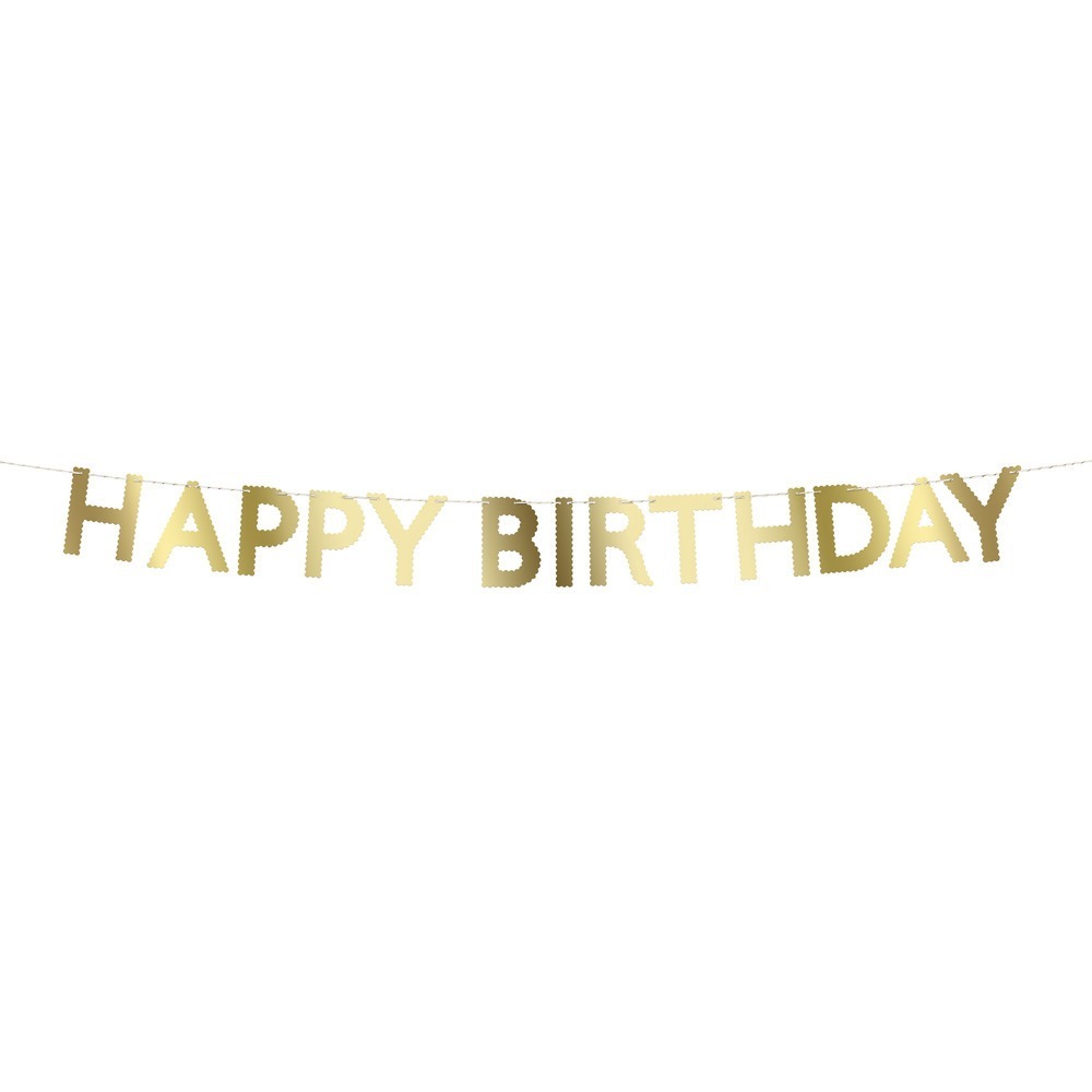 Златен парти гирлянд – Meri Meri – Happy Birthday